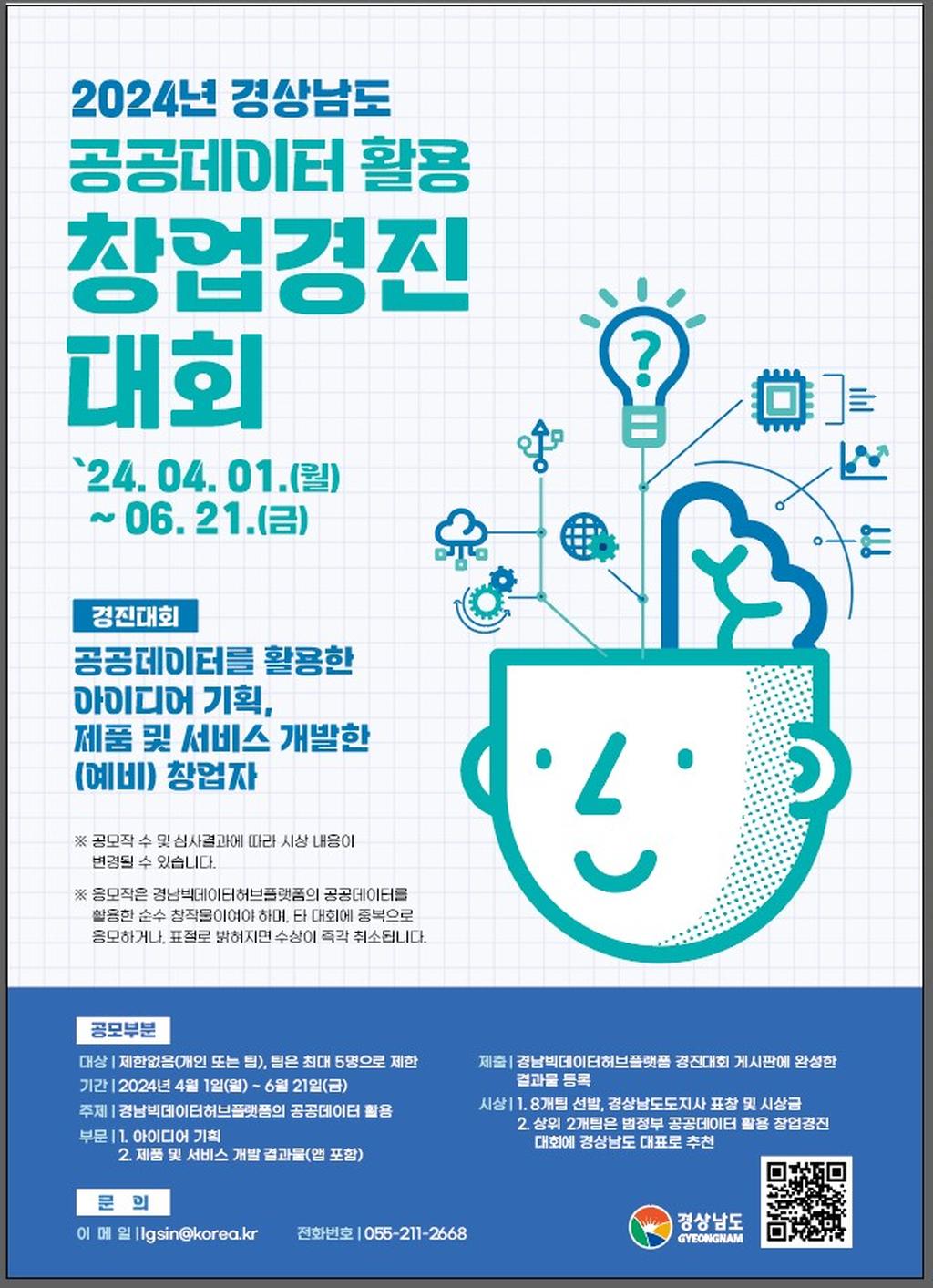 2024 경상남도 공공데이터 활용 창업경진대회 포스터