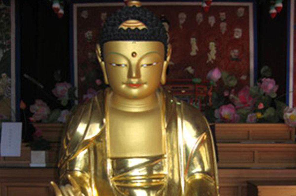 Wooden Seated Statue of Buddha in Beopinsa, Hamyang