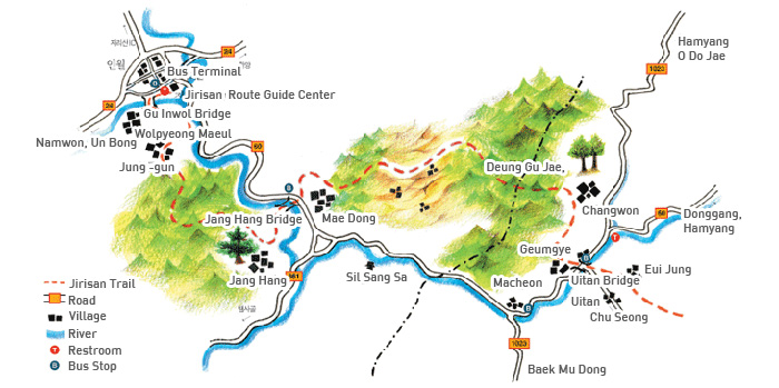 Jirisan Dullye-gil /Inwol - Geumgye Section  map