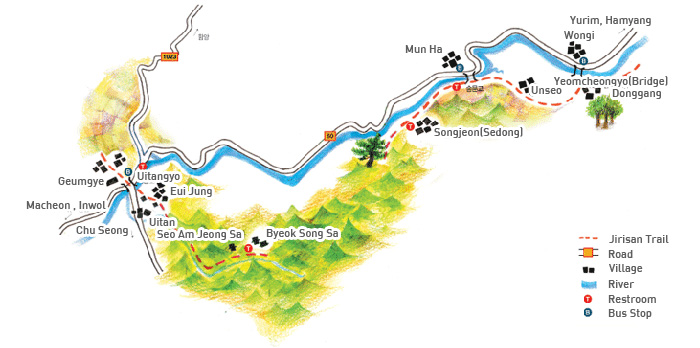 Jirisan Dullye-gil / Geumgye - Donggang Section map