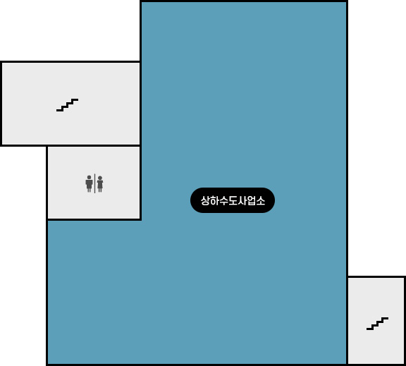 신관청사 3층에는 상하수도사업소, 화장실이 있습니다.
