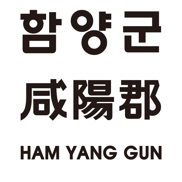 함양군 咸陽郡 HAM YANG GUN. 로고타입:  Logo Type 가로형
