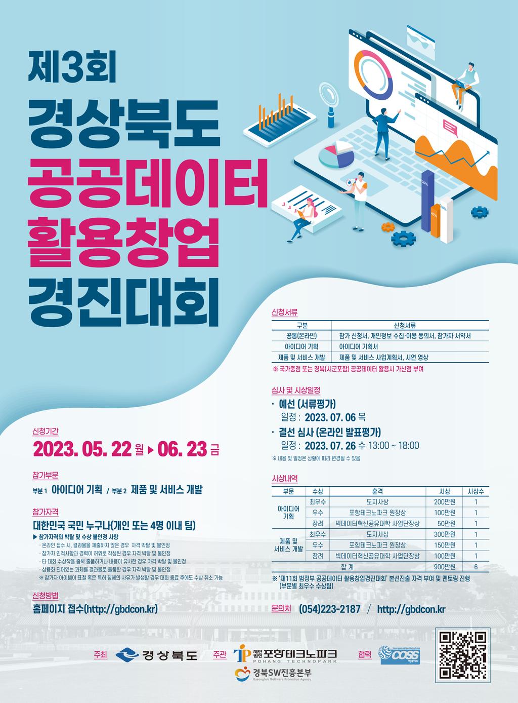 경상북도 공공데이터 활용 창업 경진대회 포스터