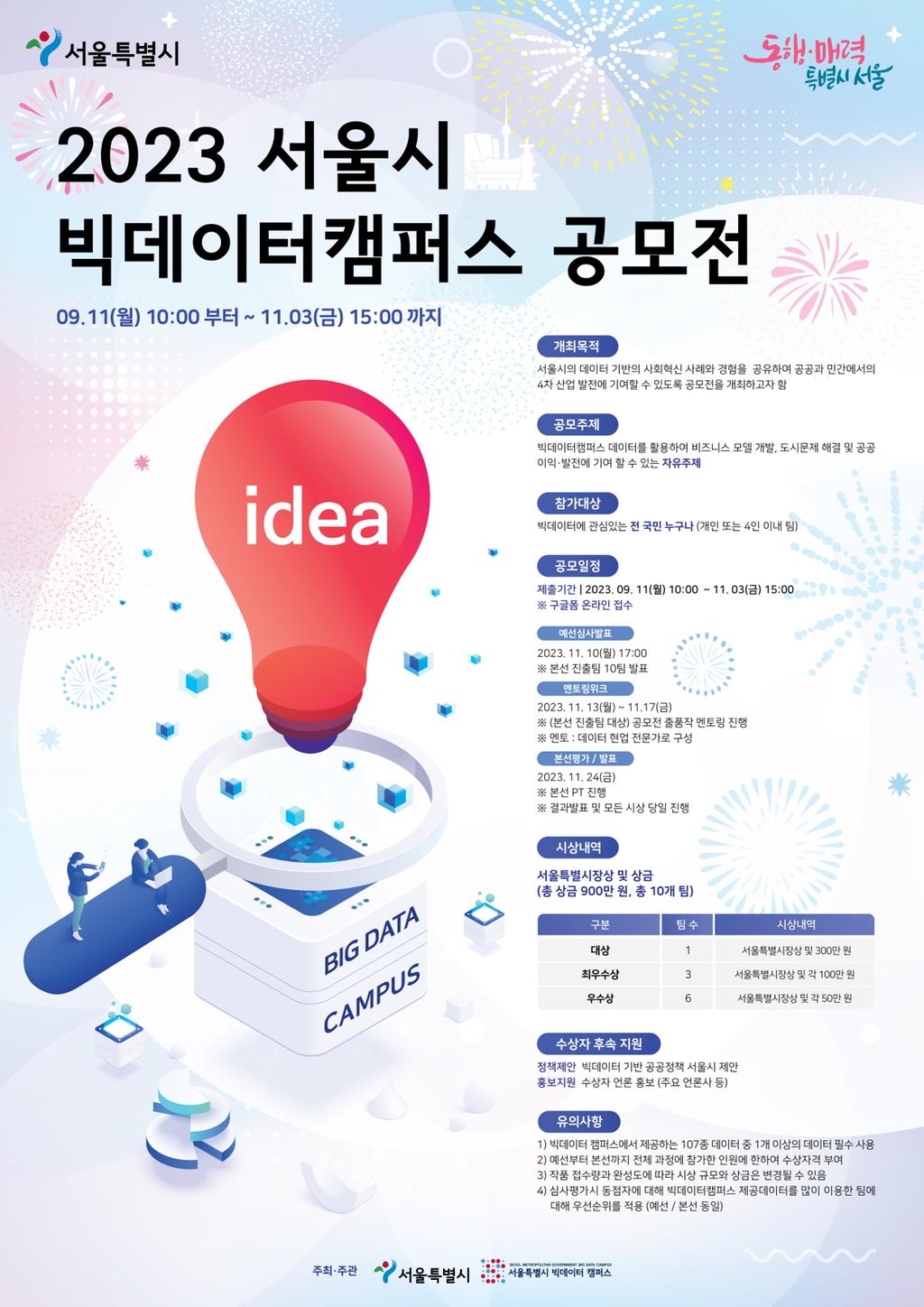 2023 서울시 빅데이터캠퍼스 공모전 홍보 포스터