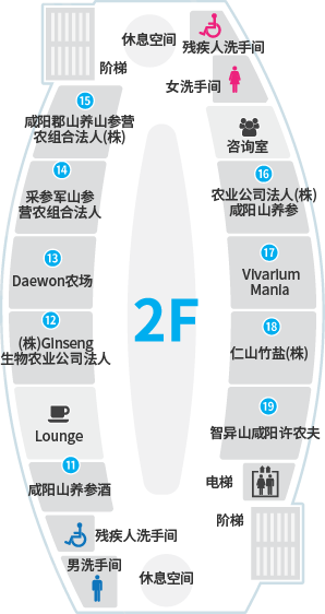 함양 산양삼 판매장 2층안내도로 자세한 설명은 2층안내도 리스트 참고