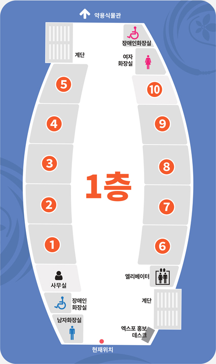 함양 산양삼 판매장 1층안내도로 자세한 설명은 1층안내도 리스트 참고